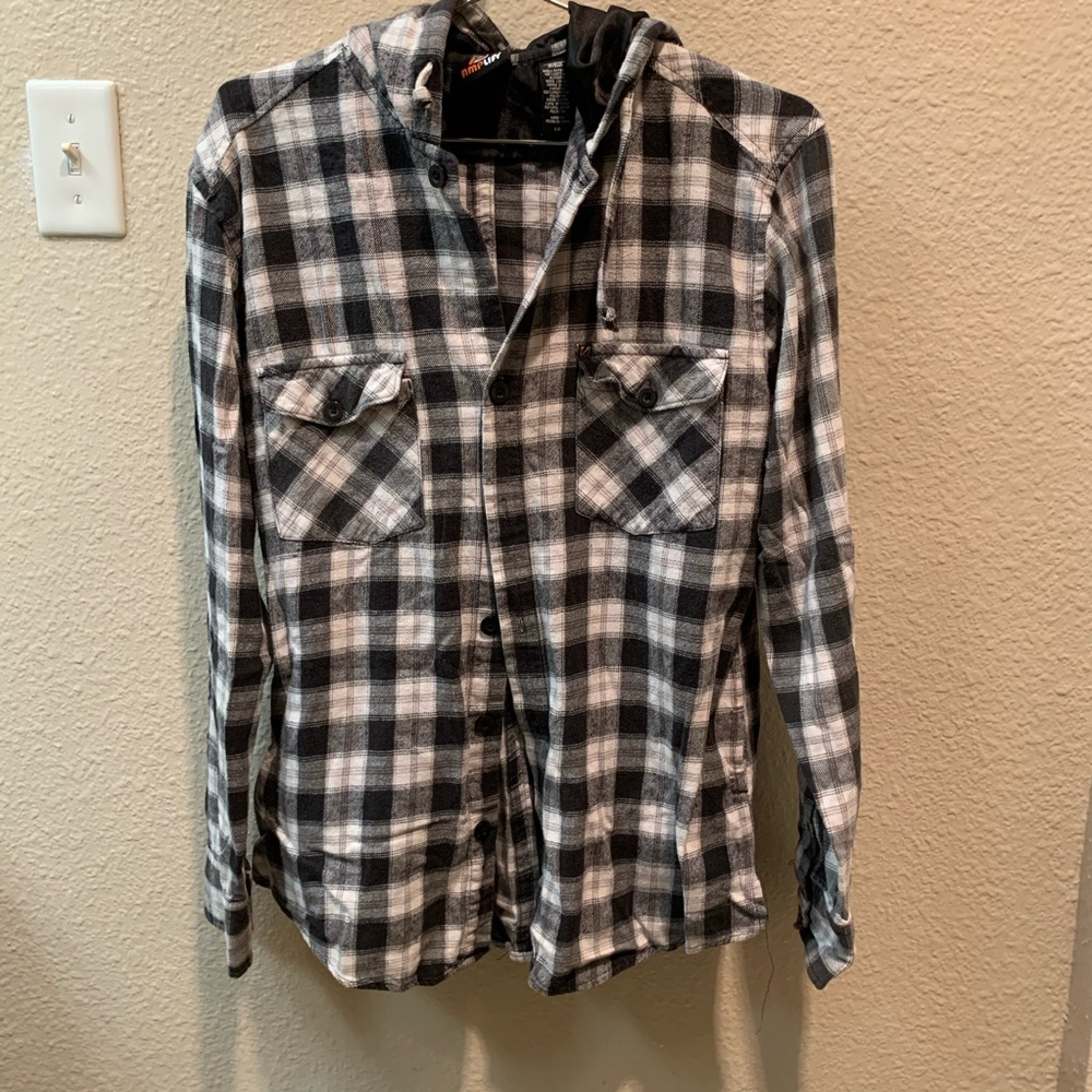 Hooded Button Down Flannel